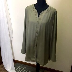 Nortonmcnaughton women’s light green button up blouse​